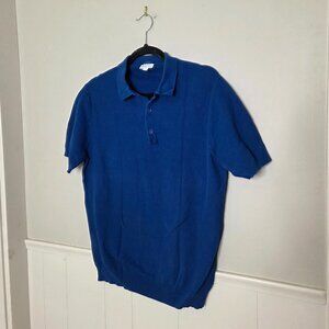 SUNSPEL Solid Blue Knit Polo Short Sleeve